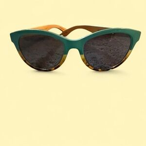 Stylish Teal and Brown Sunglasses